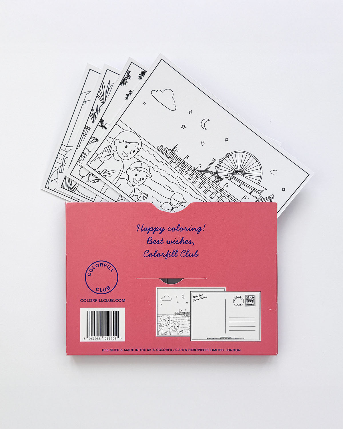 Los Angeles Colouring Postcard Set