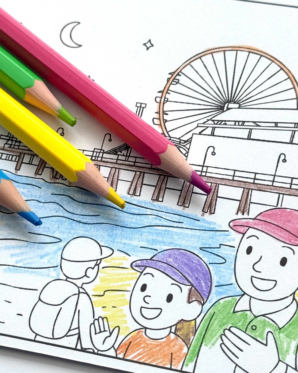 Los Angeles Colouring Postcard Set