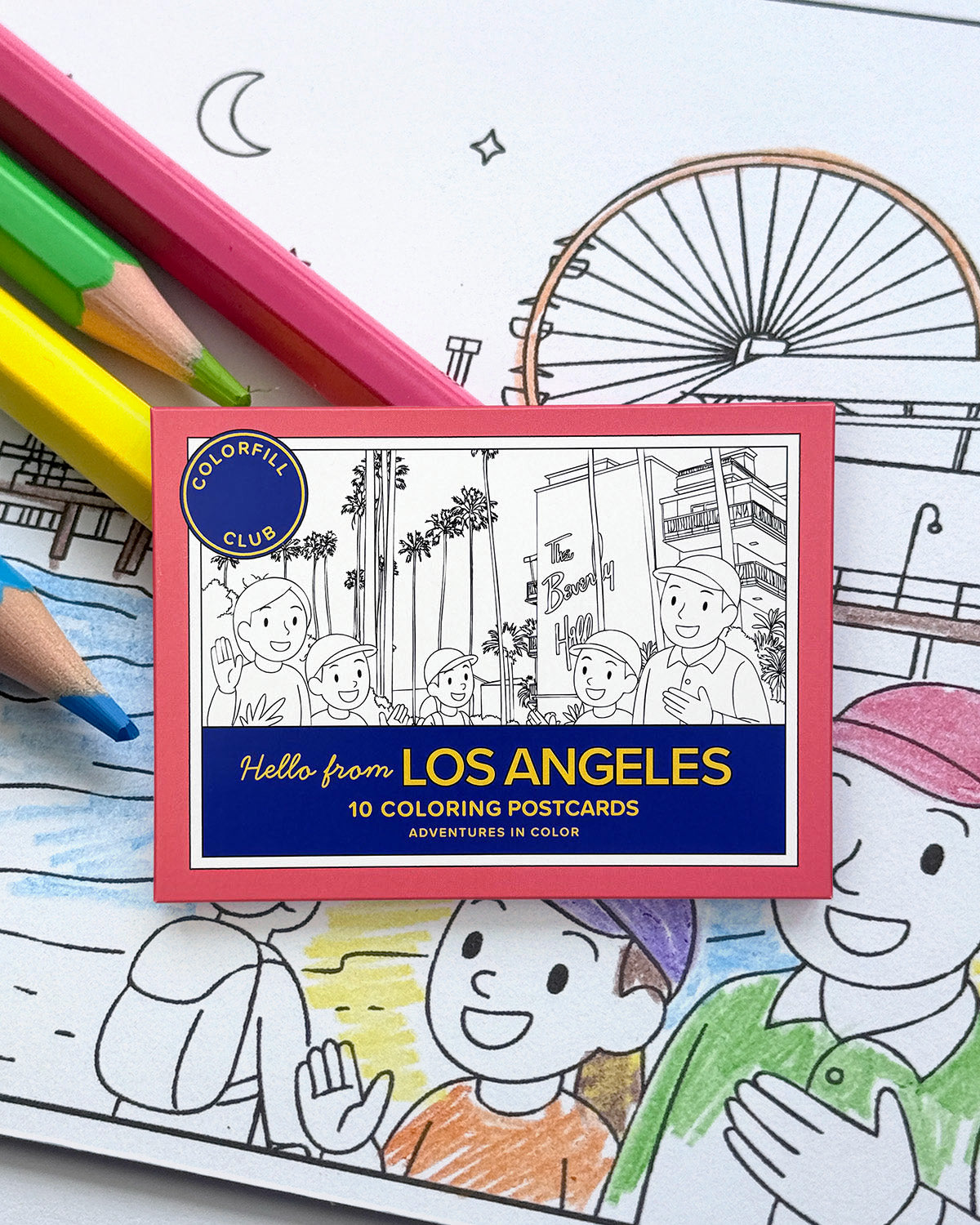 Los Angeles Colouring Postcard Set
