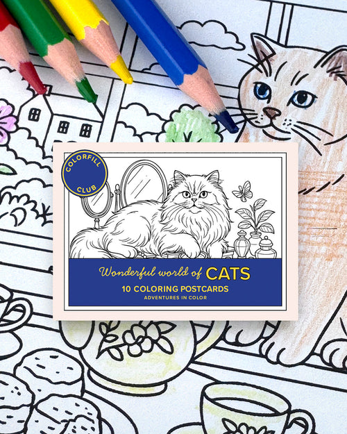 Cats Colouring Postcard Set