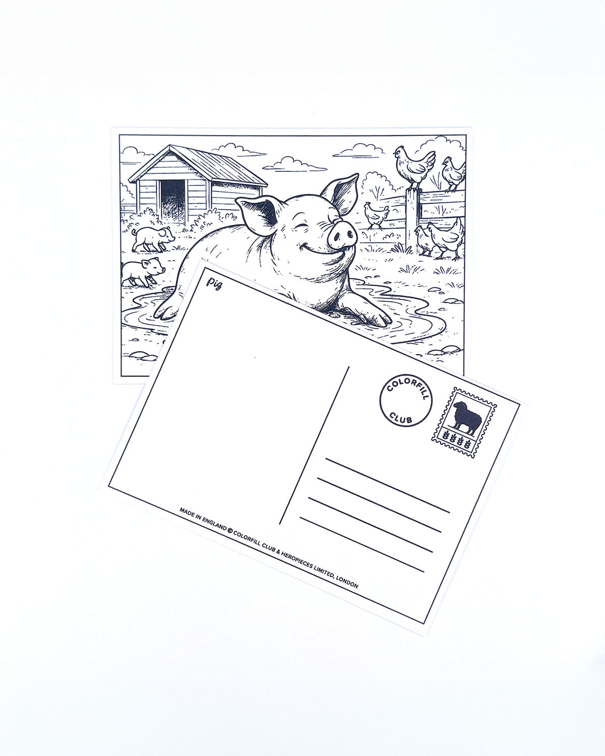 Farm Life Colouring Postcard Set