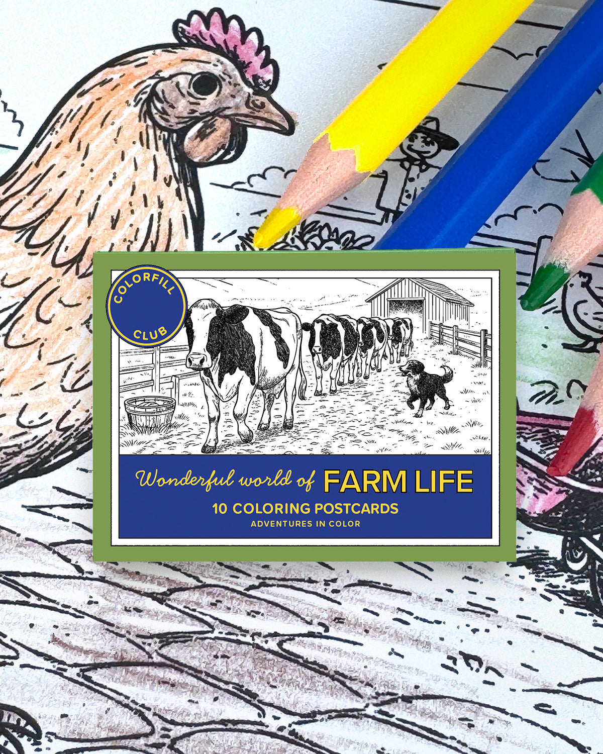 Farm Life Colouring Postcard Set