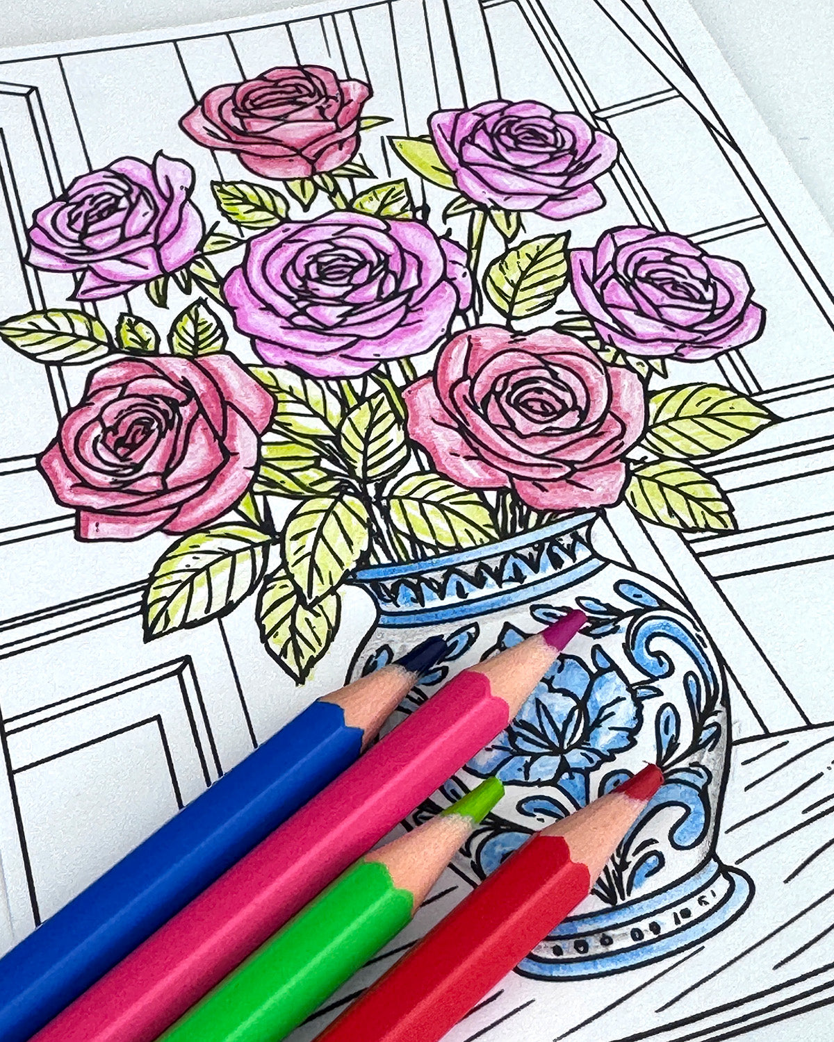 Flowers Colouring Postcard Set