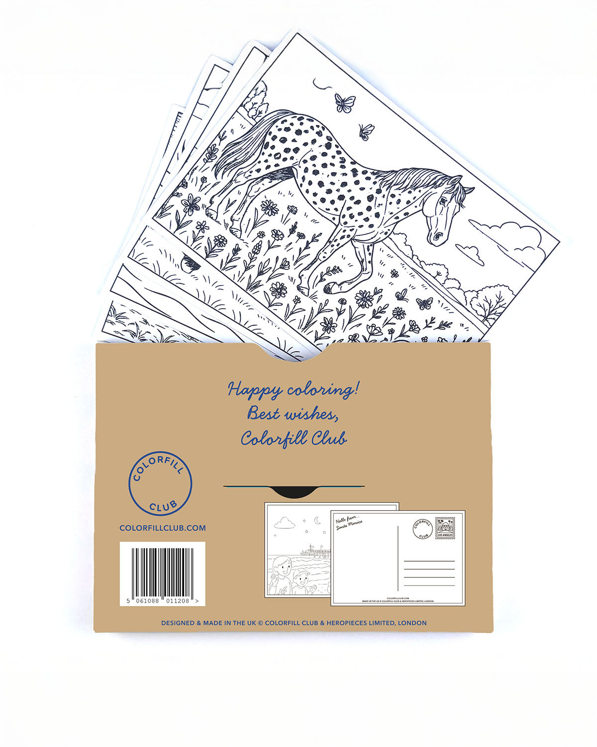 Horses Colouring Postcard Set