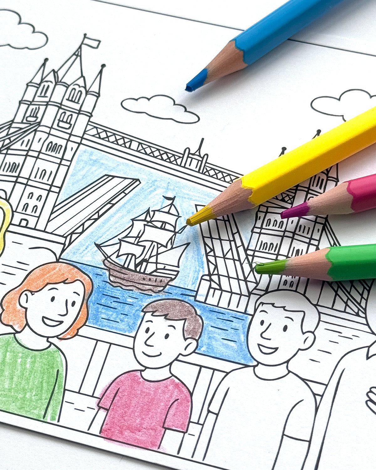 London Colouring Postcard Set