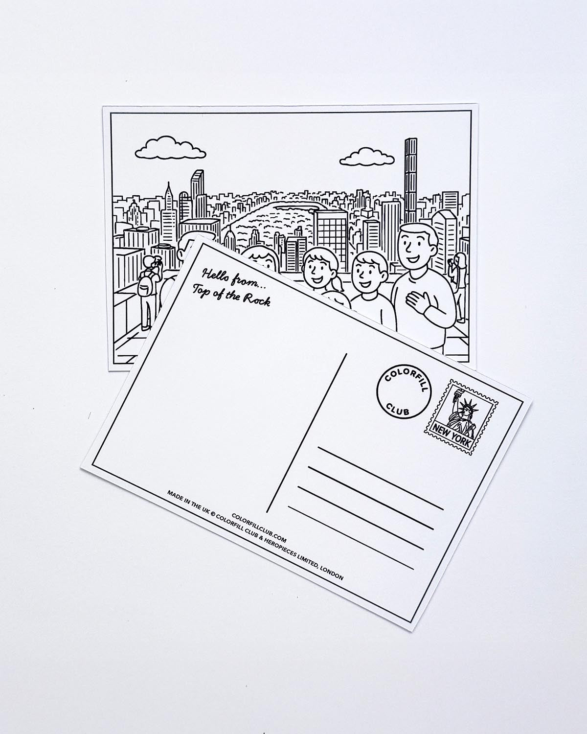 New York Colouring Postcard Set