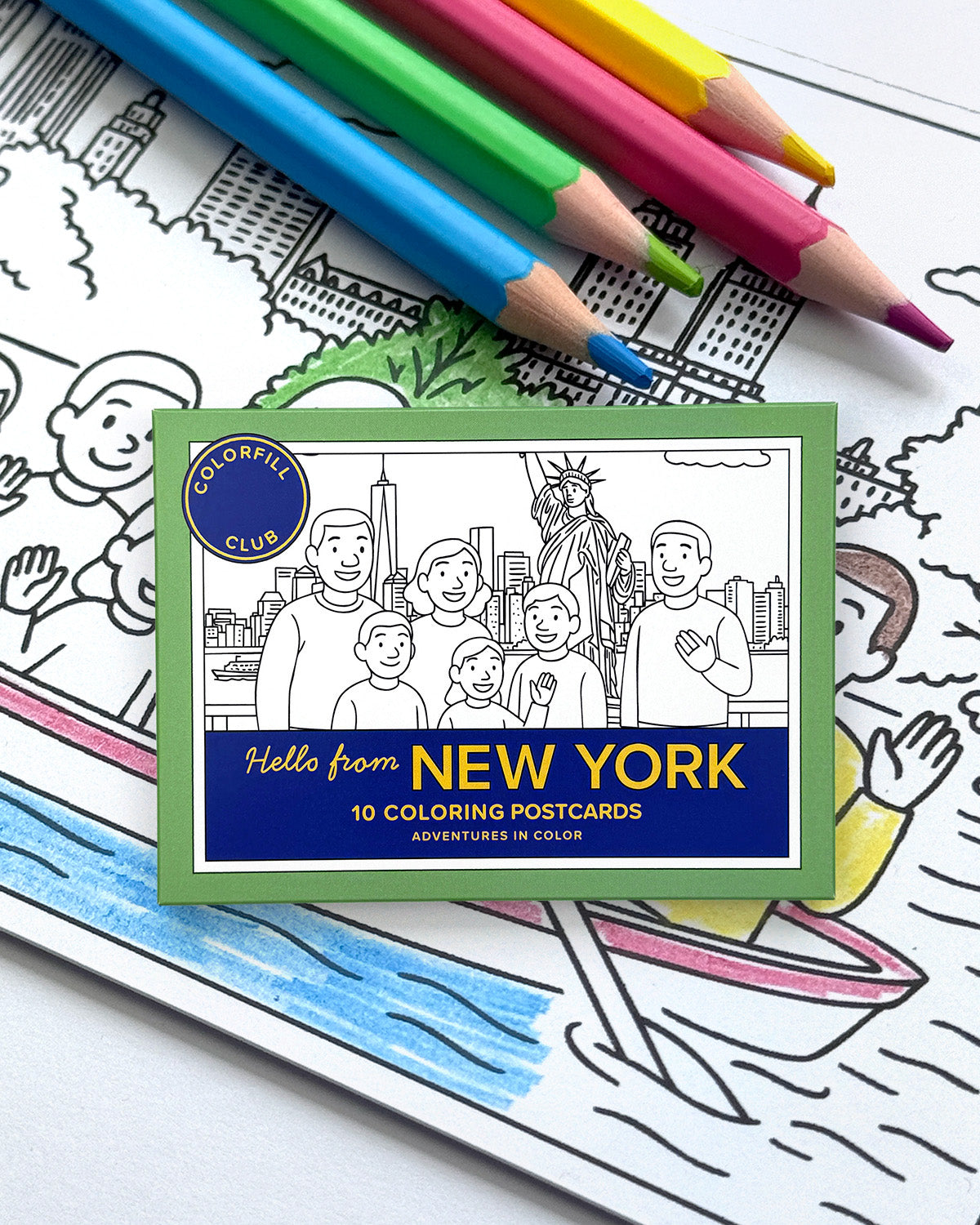 New York Colouring Postcard Set