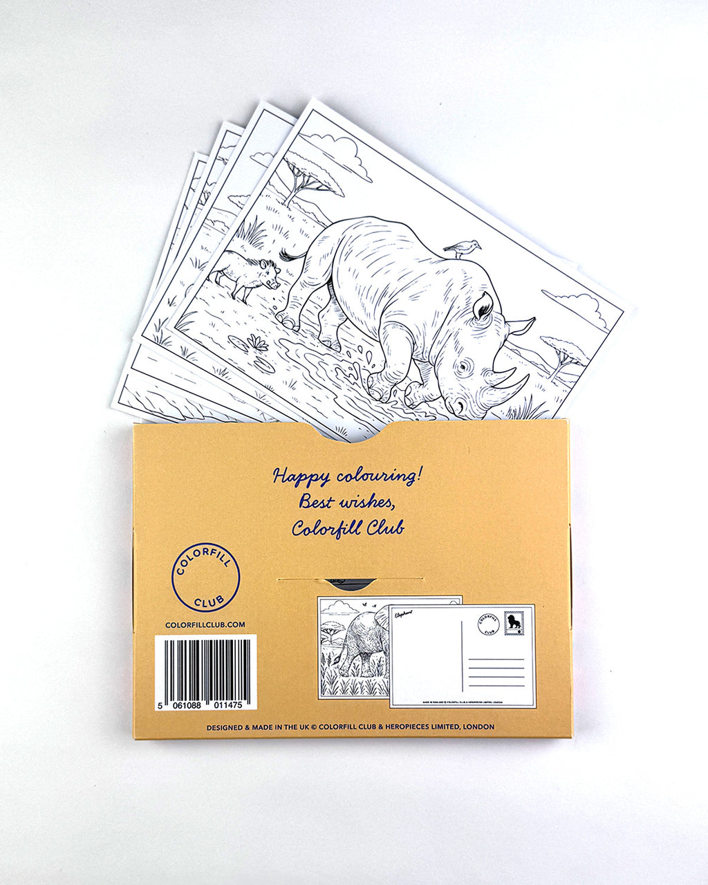 Safari Colouring Postcard Set