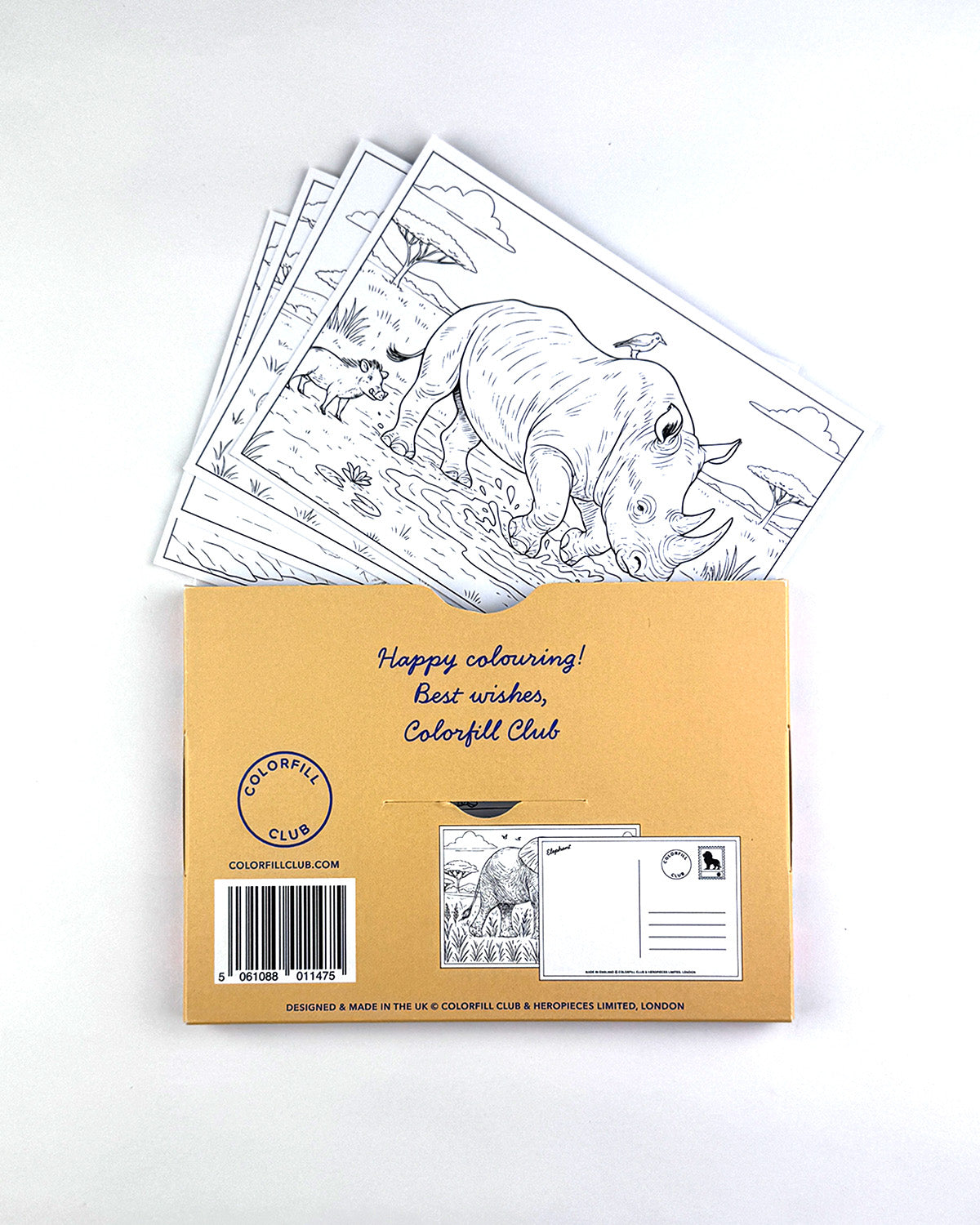 Safari Colouring Postcard Set