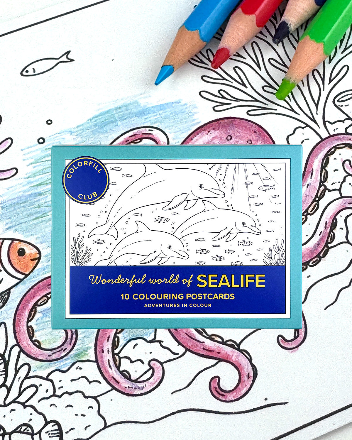 Sealife Colouring Postcard Set