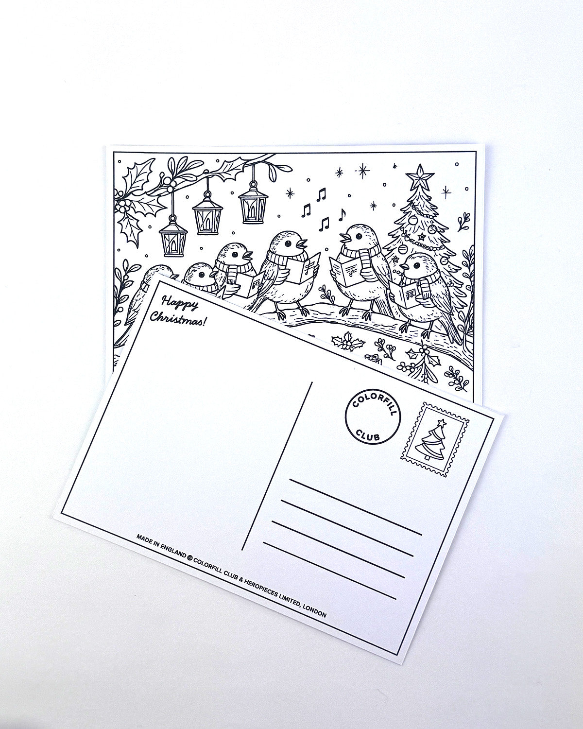Christmas Friends Colouring Postcard Set