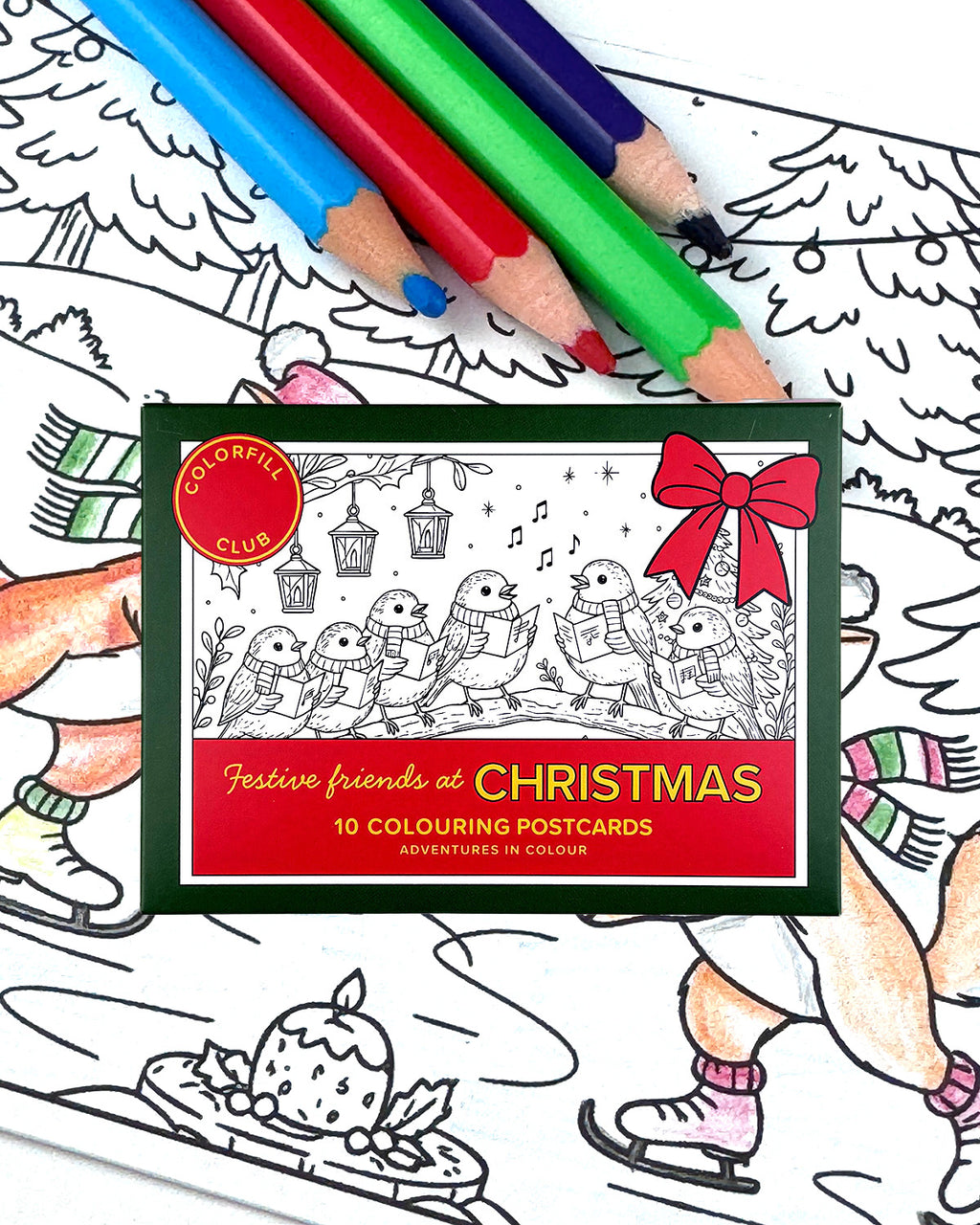 Christmas Friends Colouring Postcard Set