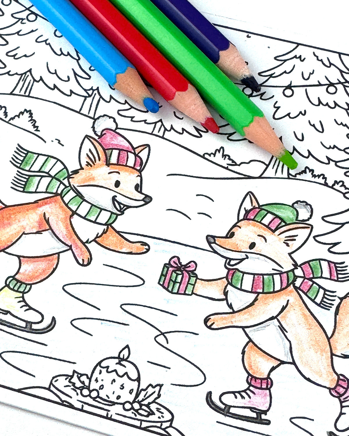 Christmas Friends Colouring Postcard Set